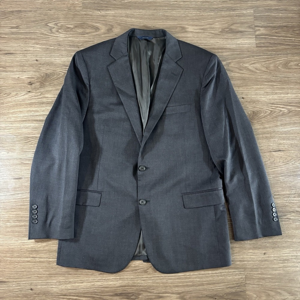 Brooks Brothers 1818 Regent Fit 42R Charcoal Gray 100% Wool Blazer Made in Italy - Picture 1 of 8